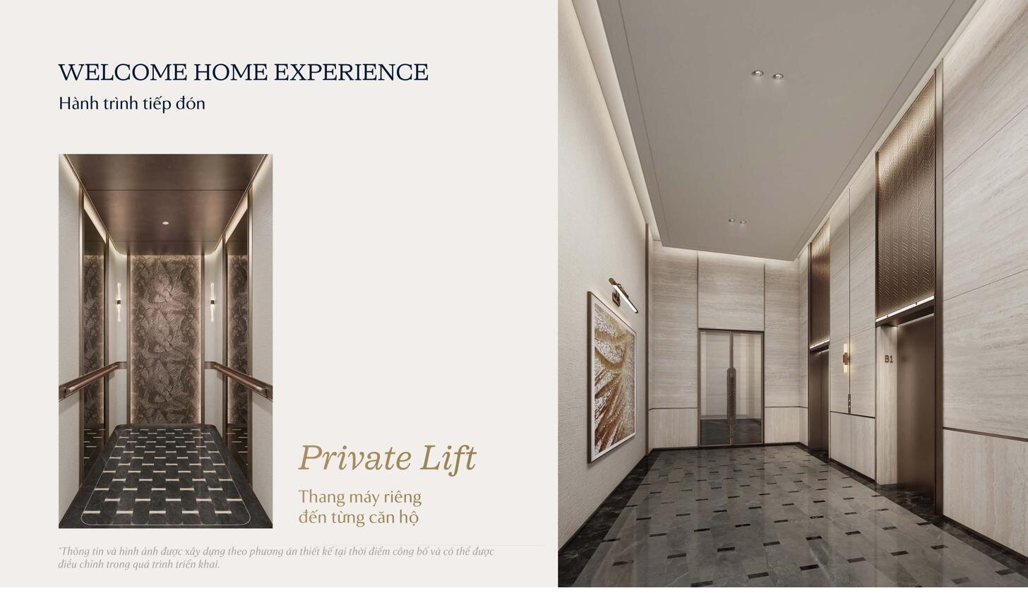 Private Lift - Thang máy riêng dẫn thẳng vào từng căn hộ The Magnolia Long Biên
